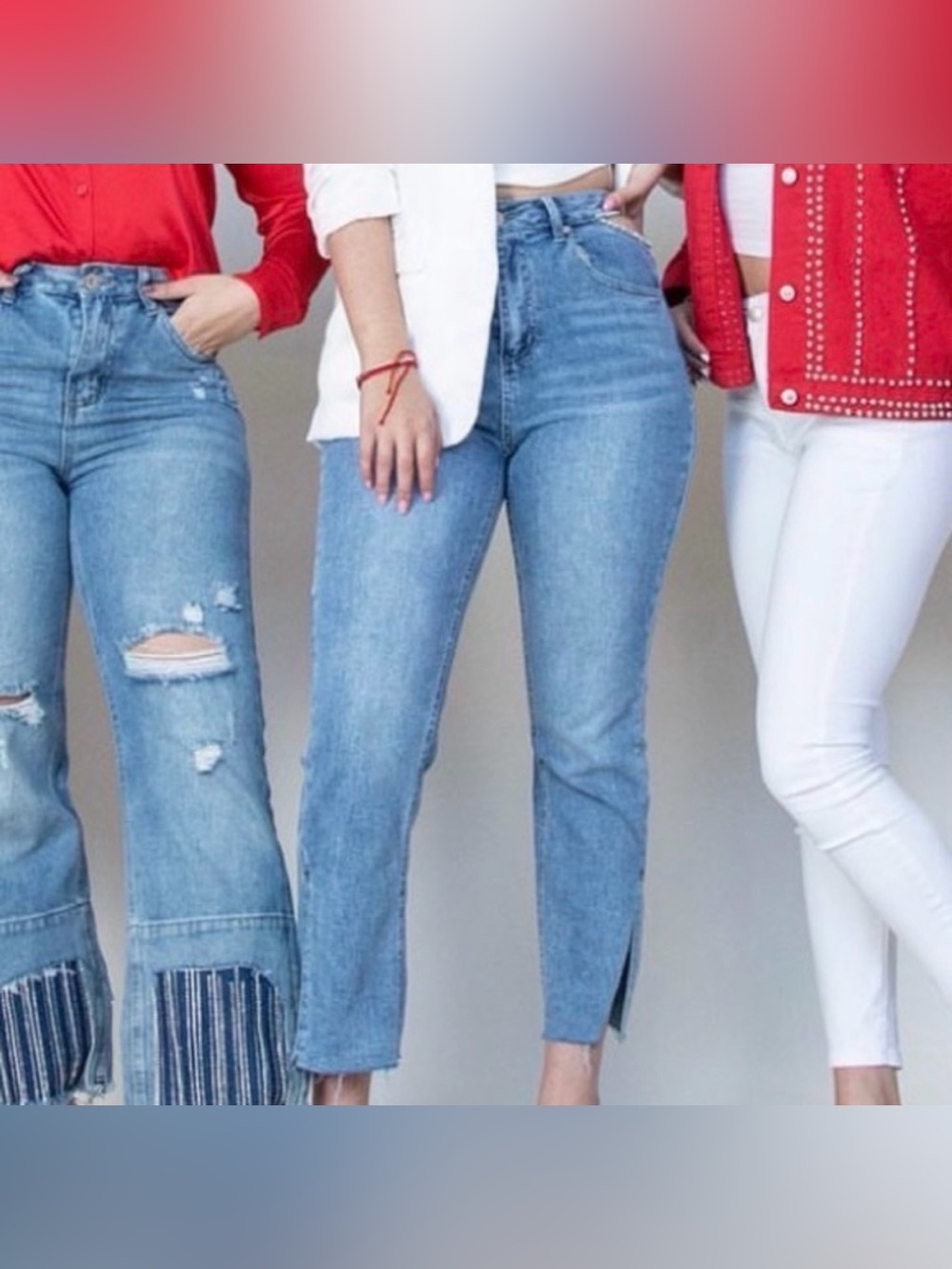 Doux jeans with hip cutout